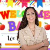 Aperturee - We Miss You Rainbow Stripes Back To School Backdrop